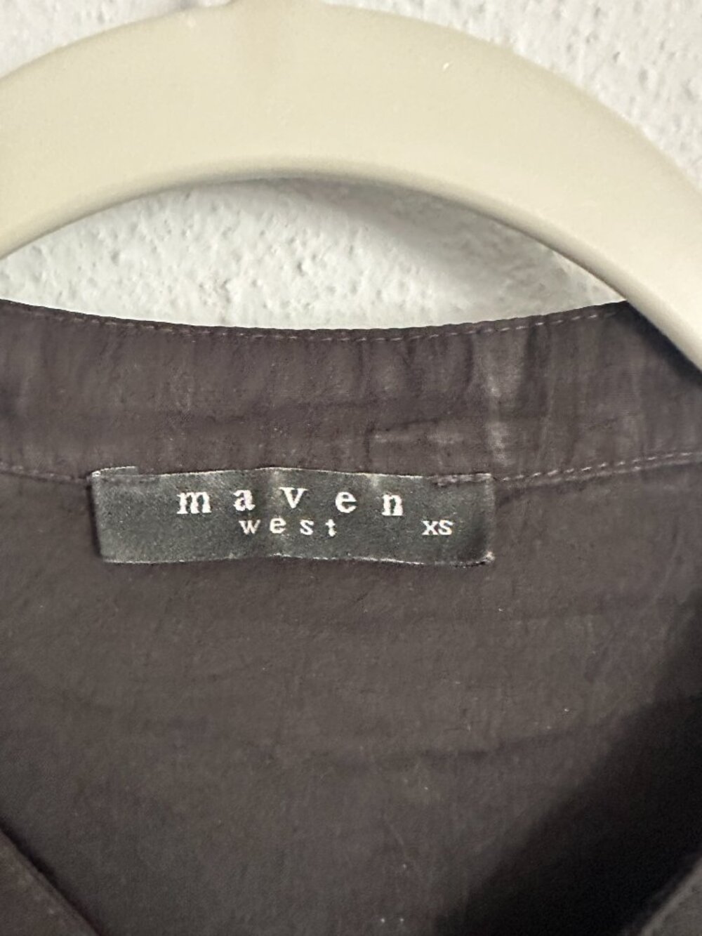 Maven West Black Cupro Blouse XS Sheer Button Front Lightweight Minimalist Shirt - Picture 4 of 8